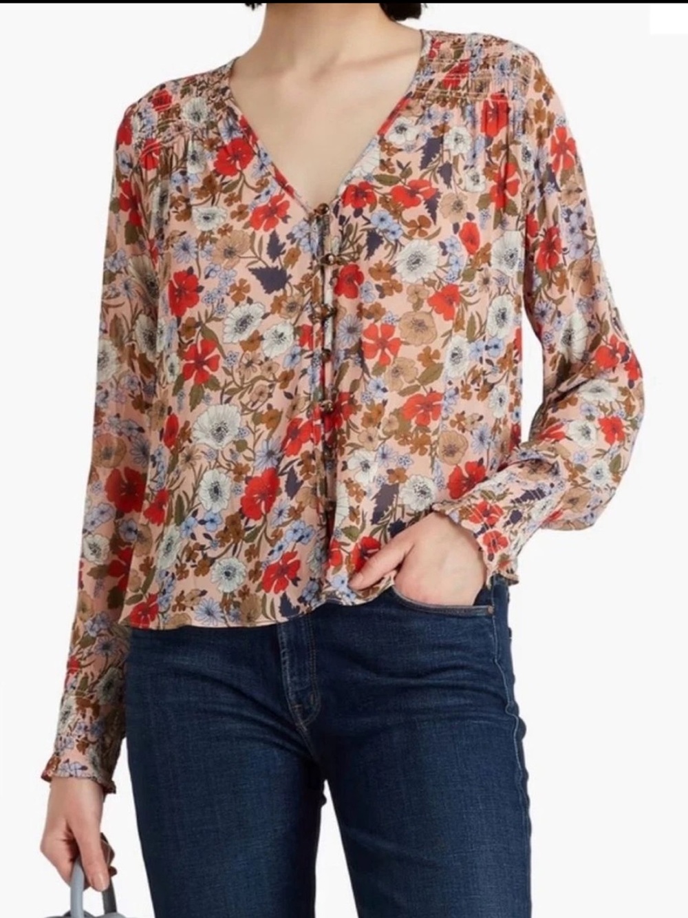 Veronica Beard Neha Floral Blouse